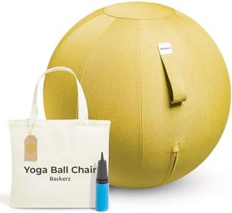 Backerz Balance Ball Chair - Ergonomic Exercise Ball for Office & Home - Yoga Ball with Washable Linen Cover