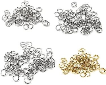 400 Pièces Anneaux de Saut 1.2 mm * 8 mm/9 mm/10 mm Anneaux ouverts Jump pour Collier Bracelet Boucle d’Oreille Anneaux Jump Ring pour Bricolage Fabrication de Bijou (Argent et Or)