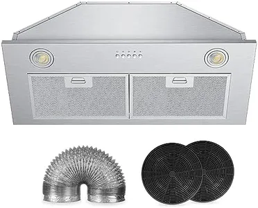 Upgraded Range Hood Insert 30 Inch with 400 CFM, Ducted/Ductless Convertible Kitchen Vent Hood Insert(Charcoal Filters Included), Stainless Steel Kitchen Hood with 3 Speed Fan & 2 Bright LED Light