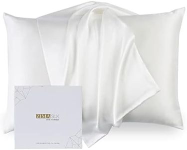 ZIMASILK 100% Mulberry Silk Pillowcase Upgraded Version, for Hair and Skin Health, Better Grade 6A Silk, with YKK Zipper, Gift Box 1Pc (Standard 50x75cm, Ivory)