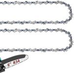 8 Inch Chainsaw Chain 043" Gauge 34 Drive Links 3/8" LP Pitch, Replacement Pole Saw Chain for 8" Bar Fit for DeWalt DCPS620, 20V MAX XR Li-Ion, Poulan, Craftsman and More R34-2 Pack