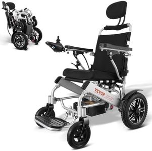 VEVOR Electric Wheelchair for Adults Seniors, 300 lbs Weight Capacity, 17.7 in Width Lightweight Foldable Motorized Wheelchairs, 20Ah Battery All Terrain Aluminum Alloy Chair, Adjustable Backrest