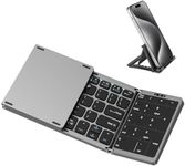 MoKo Foldable Bluetooth Keyboard, Folding Wireless Portable Keyboard with Touchpad & Number Pad, Multi-Device Rechargeable Travel Keyboard for Windows iOS Android Tablet/Smartphone/Laptop/PC, Gray