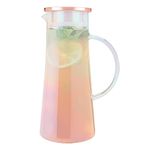 Pinky Up Charlie Iridescent Glass Iced Tea Carafe, Loose Leaf Tea Accessories, Iced Tea Beverage Brewer, 1.5 Liter Capacity