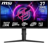 MSI MPG 275CQRXF 27 Inch WQHD Curved Gaming Monitor - 1500R 2560 x 1440 Rapid VA Panel, 240 Hz - 05ms (GtG, Min), Adaptive Sync - DP 14a, HDMI 20b CEC