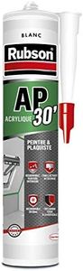 Rubson AP30 Mastic Acrylique pour finitions et fissures Intérieures avant peinture, coloris Blanc, Cartouche de 300 ml