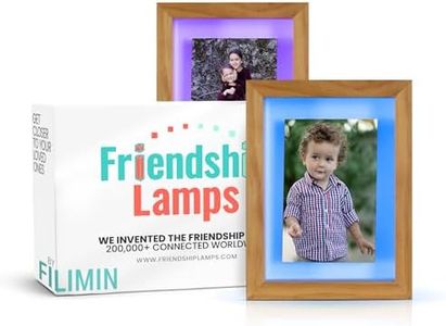Friendship Lamp – Knotty Pine Wood Picture Frame - Wi-Fi Touch Lamp Light for Long-Distance, Connection, Relationship, Gift, Over 200 Colors, App Setup, Handmade in USA by Filimin - 2 Pack