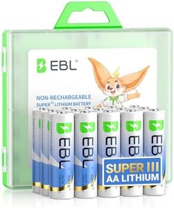 EBL Lithium AA Batteries 12 Pack, Longest Lasting 3700mAh 1.5V Non-Rechargeable, Upgraded Super Ⅲ AA Lithium Batteries for Blink Camera, Doorbell, Smart Lock Deadbolt