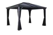Sojag 10' x 12' Ventura Hardtop Gazebo Outdoor Weather-Resistant Aluminum Frame Sun Shelter