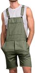 Runcati Mens Casual Bib Overall Sho