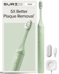 SURI 2.0 New Sonic Electric Toothbrush with Pressure Sensor | 1 Month+ Battery| Electric Toothbrush Adults | Sonic Toothbrushes | Green