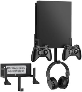Nymus Wall Mount for Xbox One X, Metal Xbox One X Wall Mount with Detachable 2 Controller Holder & Headphone Hanger, Not Fit for One Original