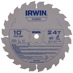 IRWIN 10-Inch Miter Saw Blade, Classic Series, Carbide Table (15070)