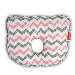 LuvLap Premium New Born Baby Head Shaping Pillow with Memory Foam, 25 cm X 21 cm X 4.2 cm, Bunny Shape (Ergonomic Design), Zigzag Print (Pink Grey) Baby Pillow to Prevent Flat Head Syndrome, 0m+