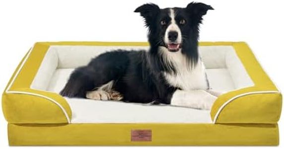 Comfort Expression Waterproof Dog Beds Large Sized Dogs, Large Dog Beds Orthopedic Foam, Comfy Pet Bed Sofa with Washable Removable Cover & Non-Slip Bottom(Spicy Mustard)