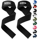 DMoose Fitness Lifting Straps - 4mm Neoprene Padded Wrist Straps for Weightlifting & Powerlifting - Cotton Lifting Strap with Silicone Grip for Men & Women - Durable Deadlift Strap for Gym Workout