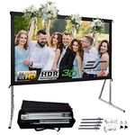 Elite Screens Yard Master 2, 100-inch Indoor Outdoor Portable Fast Folding Projector Screen w/Stand 16:9, 8K 4K Ultra HD 3D Movie Theater Rear Projection, OMS100HR3 -US Based Company 2-Year Warranty