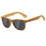 Kimorn Polarized Sunglasses Square Frame Horn Rimmed 80's Retor Glasses K0300 (Imitation Bamboo)