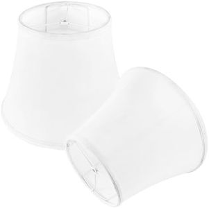 Lamp Shades Set of 2, 8"x13"x10" Large White Lampshades, Drum Lampshade for Table Lamps Floor Lamp, Natural Linen Fabric Replacement Lamp Shade, Hand Crafted Medium Lampshade,