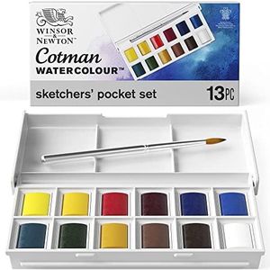 (Sketchers Pocket Box) - Winsor & Newton - Cotman Water Colour 12 Half Pan Sketchers' Pocket Box