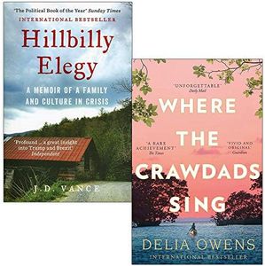 HILLBILLY ELEGY: A Memoir of a Family and Culture in Crisis By Vance, J. D. & Where the Crawdads Sing By Delia Owens 2 Books Collection Set