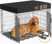 42 Inch Dog Crate with Divider - XL Dog Kennel Extra Large Cage with Wheels and Topper Double Door Big Collapsible Dog Crates for XLarge Dogs Indoor Metal Wire X Large Pet Cages