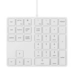 Qisan Numeric Keypad 34 Keys (30%) Mini Multifunctional Wired Number Keypad Black Magicforce | Number Pad for Laptop | Gaming Keypad for Pc | Laptop Accessories | Keypad for Computer-White Magicforce