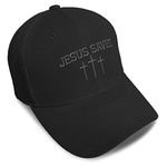 Speedy Pros Baseball Cap Jesus Saves Gray Embroidery Dad Hats for Men & Women Strap Closure, Black, One Size