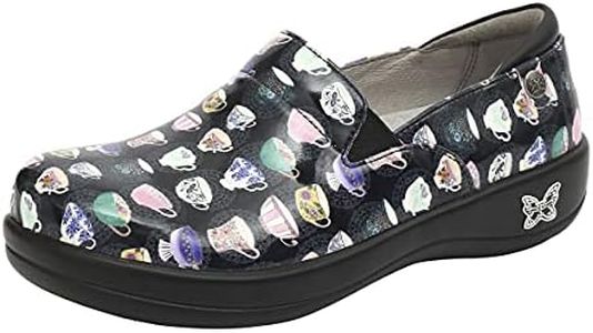 Alegria Womens Keli Professional Clog Teacup Black Patent Leather 8-8.5 M US