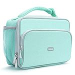 Amersun Kids Lunch Box,Durable Insulated School Lunch Bag with Padded Liner Keep Food Warm Cold for Long Time,Small Water-resistant Thermal Travel Office Lunch Cooler for Girls Boy-2 Pocket,Light Blue