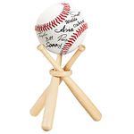 Baseball Stand Baseball Holders, Baseball Display Case for Balls Display Wooden Baseball Bat Display Stand Holder Display Baseball Centerpieces for Tables for Kids and Sports Lover (1)