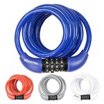 Master Lock Bike Cable Lock [Combination] [1.8 m Coiling Cable] [Outdoor] [Random Color] 8221EURDPROCOL - Ideal for Bike, Electric Bike, Skateboards, Strollers, Lawnmowers and other Outdoor Equipments