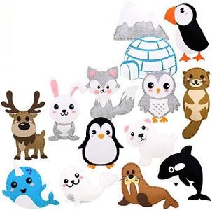 MYHJL Kid Sewing Craft Kit Felt Animals Children Birthday Gifts Educational Toys Stuffed Animals Set DIY Kits for Girls and Boys (F)