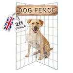 Dog Gate, Dog Pen, Dog Barrier, Outdoor Dog Gate, Dog Fence, Dog Fence Outdoor - Dog Barrier for Home, Dog Fence Indoor, Free Standing Dog Barrier, Puppy Pen, Dog Fencing for Garden 2ft (60cm)