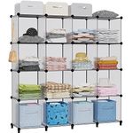 HOMIDEC Cube Bookcase, 16 Cube Storage Unit Bookshelf Storage Cube Organiser Multi-Use DIY Storage Cube Shelf for Books, Toys, Clothes, Tools