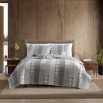 Eddie Bauer - Queen Quilt Set, Cotton Reversible Bedding with Matching Shams, Home Decor for All Seasons (Fairview Grey, Queen)