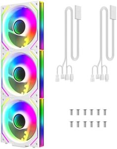 ICOLER UNI Fan JM-V2 120 White Edition Infinity Mirror Module Daisy-Chain ARGB PWM Case Fan 120mm Triple Pack Suitable for Computer Case & CPU Cooling