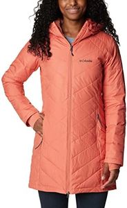 Columbia Women's Heavenly Long Hooded Jacket, Faded Peach, 2X, Faded Peach, XXL Plus