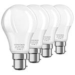 Venforze Bayonet Light Bulbs 150w Equivalent, 15W A60 B22 LED Bulbs, Super Bright 1600LM, Warm White 2700K, BC Energy Saving Led Bulbs, Non-dimmable, 4-Pack