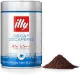 illy Decaffeinated Ground Coffee, 250 g - Smooth and Balanced Decaf Blend - 100% Arabica Beans - Expertly Ground for Espresso or Drip Coffee - Rich Flavor without the Caffeine