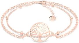 SERASAR Silver Bracelet Ladies Jewellery 925 Sterling Silver 18-carat Rose Gold Ladies Chain Girls Bracelet Girls Chain Bangle Gift Idea Valentine's Day Anniversary Birthday Gifts for Women