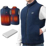 LABCOOL Heated Gilet, Fleece Heated Vest for Men Women with 5V 12000mAh Power Pack, USB Heated Body Warmer, 3 Heating Level|6 Heat Up Zone, Heated Jacket for Motorcycle Fishing Outdoor Activities