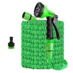 Yiting Expandable Garden Hose 25ft/50ft/100ft/125ft, Hose 10m/30m, Magic Garden Hose Pipe with 8 Function Spray Nozzle and 3/4"&1/2" Fittings, Anti-Leakage Latex Core Flexible Expanding Water Hose