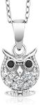 925 Sterling Silver Owl Pendant Wit