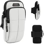 Prime Comfort Phone Holder, Arm Bands for Workout, Use for Running, Walking, Hiking & Biking (Grayish White)