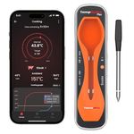 ThermoPro TempPro Plus 182M Wireless Meat Thermometer with Upgraded Ultra-Thin Probe, Bluetooth Meat Thermometer Wireless for Outside Grill, Smoker Thermometer for BBQ Oven Rotisserie Sous Vide