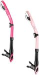 Aegend Dry Snorkel, Dive Mask Easy-Breath Free Diving Snorkel for Snorkeling Scuba Diving Freediving Swimming, with Top Dry Valve and Food-Grade Silicone Mouthpiece(Rose Red & Pink)