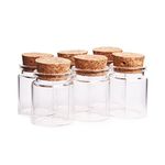 Danmu Art 6 pcs 50ml 47mm x 50mm Small Glass Bottles with Cork Stoppers Little Storage Jars for Spices Wedding Favours Baby Shower Favors DIY Craft