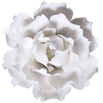 ALYCASO Ceramic Flower Pediments Sculpture Wall Decoration for Living Room Bedroom Hanging 3D Wall Art, A - White, 4.72 inch