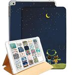 DuraSafe Cases for iPad 5/6 & Air 1/2-9.7" A1893 A1954 A1822 A1823 A1566 A1567 A1474 A1475 A1476 Printed Folio Silicone Smart Cover with Honeycomb Cooling Feature - Night Sky